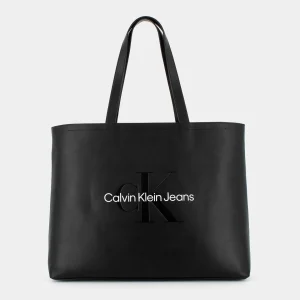 12222-0GQSCULPTED SLIM TOTEBLACK- BORSE^CALVIN KLEIN JEANS Cheap