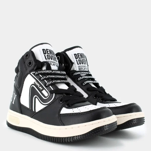 JZ430019SEPIC JR MID BOY 4BLACK WHITE- SNEAKERS^REPLAY Best